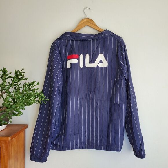 Vintage Y2k Fila light wind breaker snap buttons size medium - Picture 8 of 9